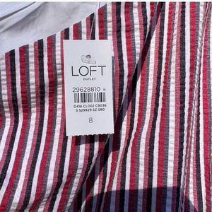 NWT LOFT Outlet One Shoulder Seersucker Dress